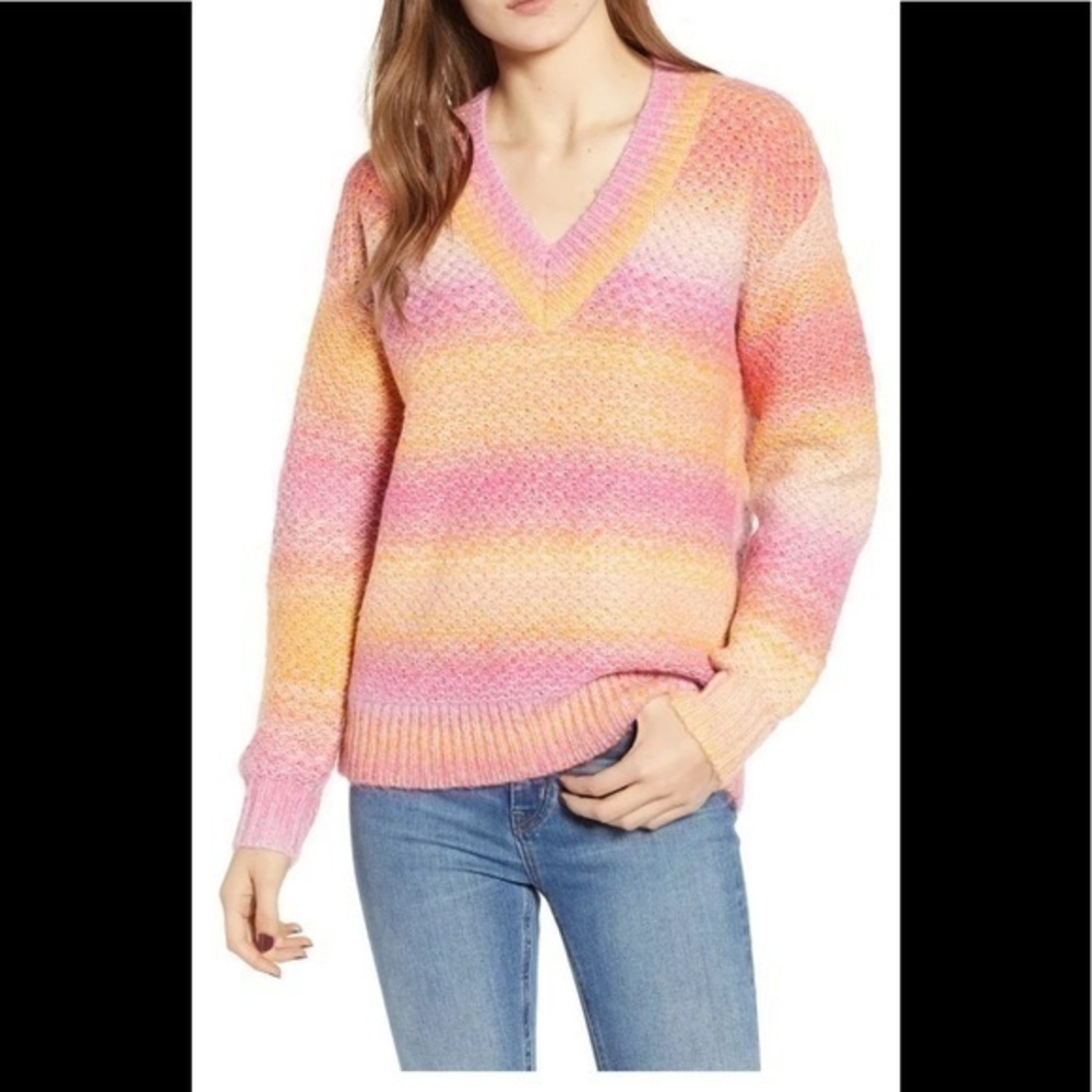 Rebecca Minkoff Andy Sweater Pink Orange Medium